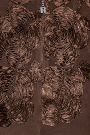 Brun Flower Mesh Mini Dress - Stilshoppen