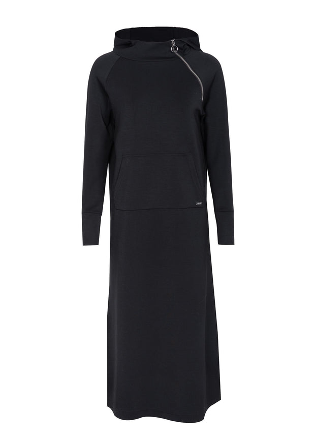 Sort Keyla Maxi Hood Dress - Stilshoppen