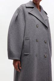 Grå Peacoat Wool Long Coat - Stilshoppen
