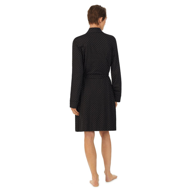 Sort LRL Kimono Wrap Robe and Chemise Set - Stilshoppen