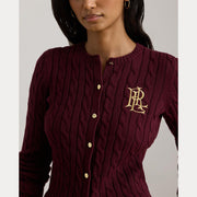 Burgunder Cabel Knit Cardigan