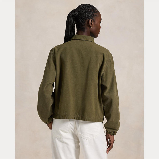 Olive Cotton Canvas Jacket - Stilshoppen