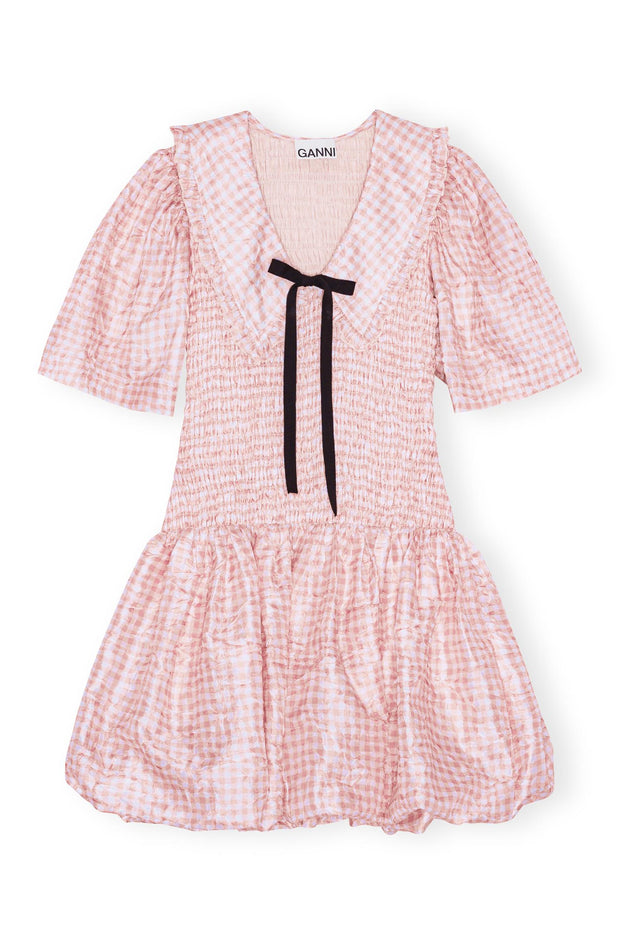 Shibori Pleat Smock Bubble Dress