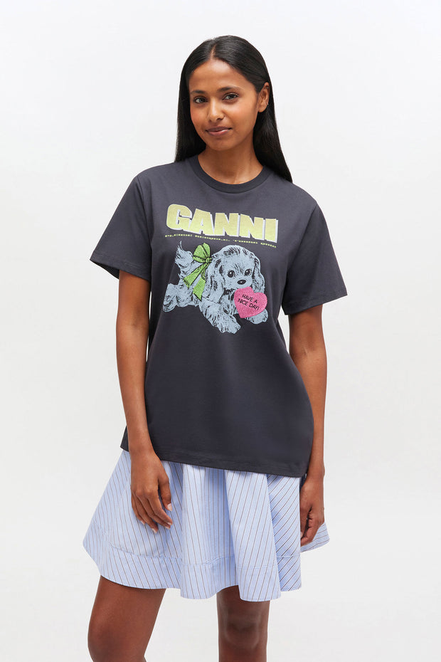 Mørkegrå Neon Puppy t-shirt - Stilshoppen