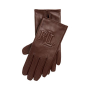 Mahogny Logo Embrossedd Sheepskin Teck Gloces - Stilshoppen