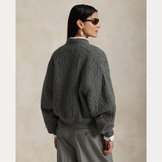 Cabel knitted Bomber Jacket - Stilshoppen