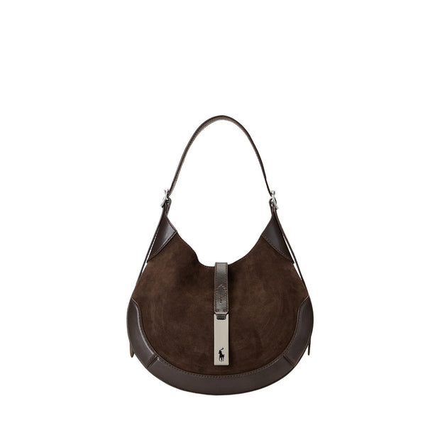 Brun Polo ID Suede-Leather Small Shoulder Bag - Stilshoppen