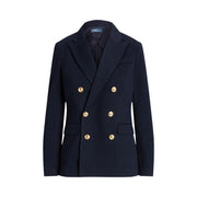 Navy Dobbelspendt Knit Blazer