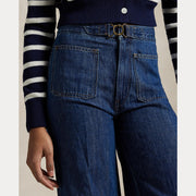 Blå Wide Leg Flare Jeans