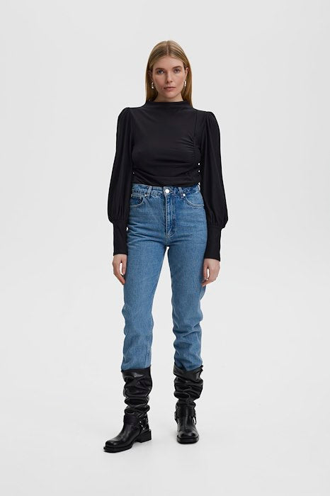 Sort RifaGZ puff blouse - Stilshoppen