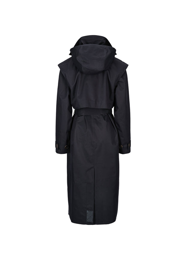 Dark navy Regndråpe Trench Coat