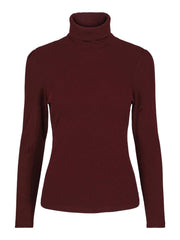 Burgunder Merino Roll Neck - Stilshoppen