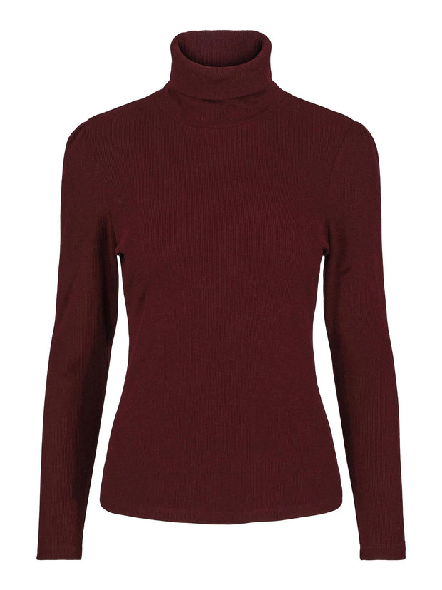Burgunder Merino Roll Neck - Stilshoppen
