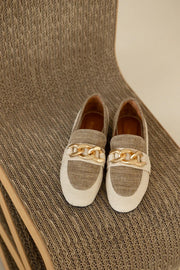 Beige/Taupe Moccasin sko - Stilshoppen
