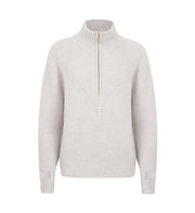 Gråhvit Kyle Zip sweater - Stilshoppen