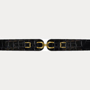 Black Wide Link Belte