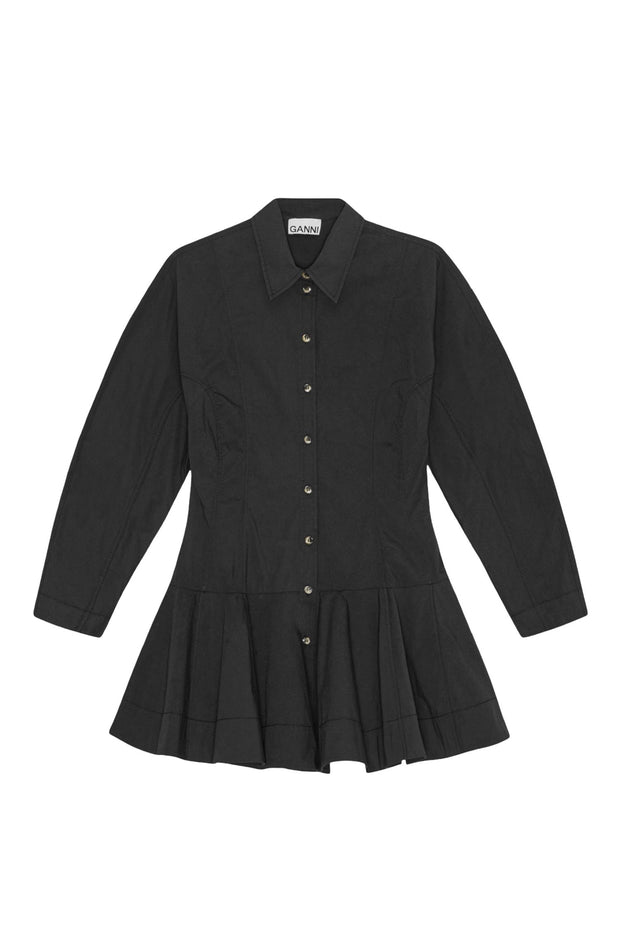Sort Buttoned Mini Dress - Stilshoppen