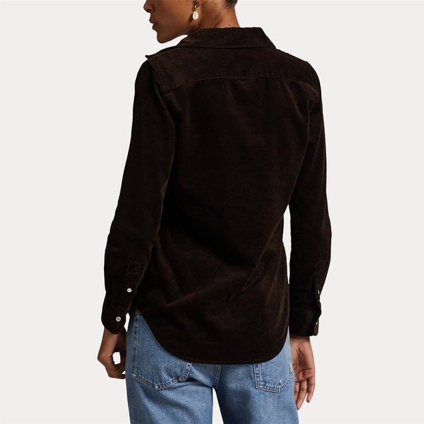 Brun Slim Fit Corduroy Shirt - Stilshoppen