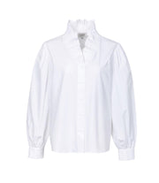 Hvit Irene Ruffle Blouse - Stilshoppen