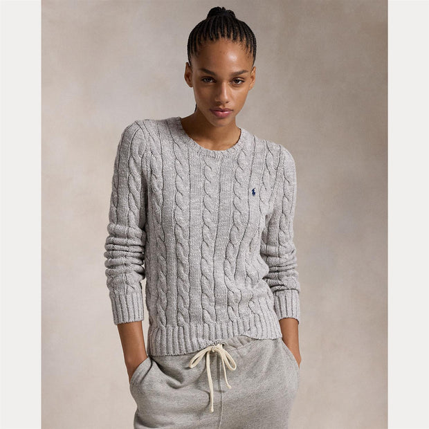 Light grey Cabel Knit Ragg Sweater - Stilshoppen