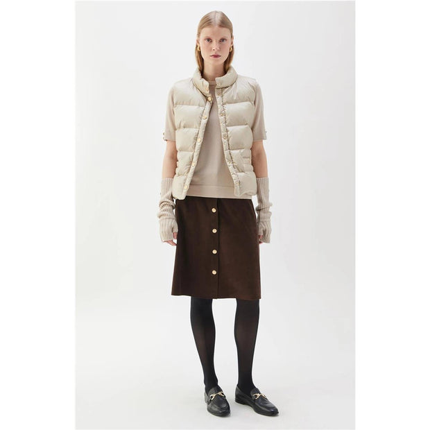 Mørkebrunt Alianne Suede Skirt