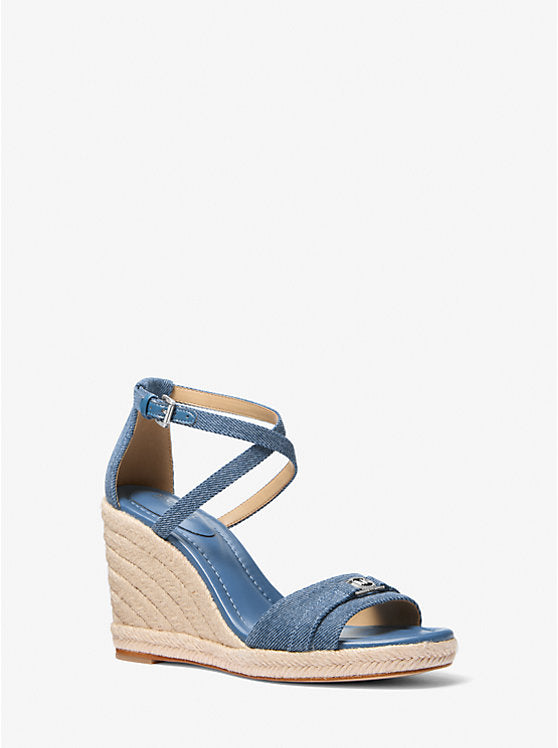 Jeansfarget Mandy Wedge sandal