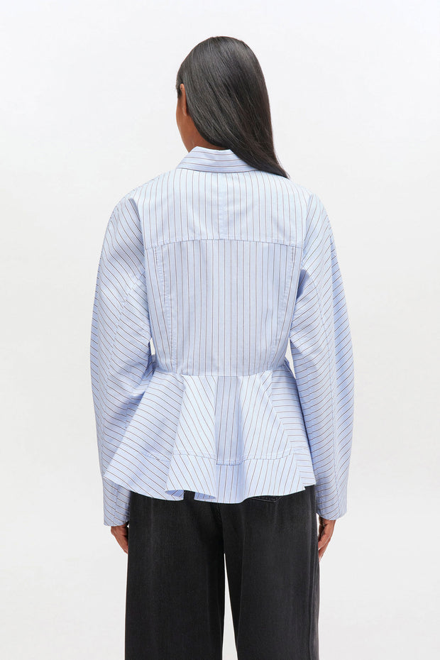 Stripe Peplum Shirt - Stilshoppen