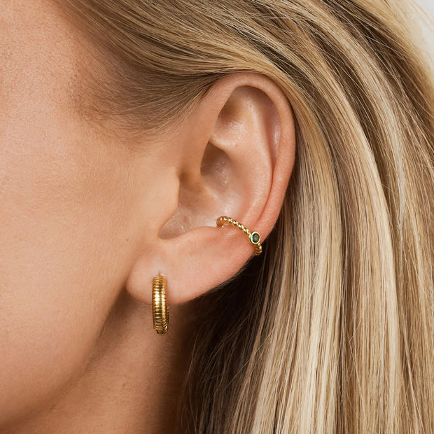 Vivia Ribbed Hoop Earrings