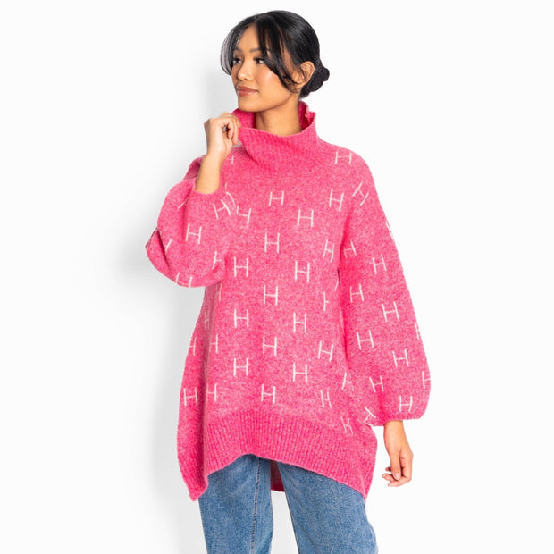 Fam long sweater Chateau rose