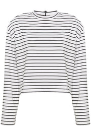 Hvit/sort SibaGZ stripe top - Stilshoppen