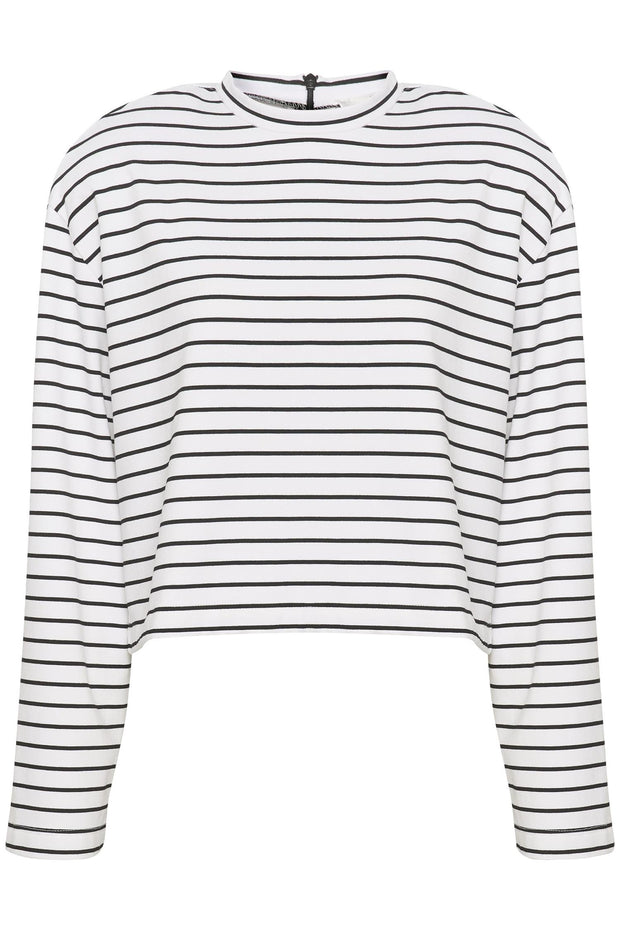 Hvit/sort SibaGZ stripe top - Stilshoppen