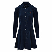 Navy Corduroy A-line Dress