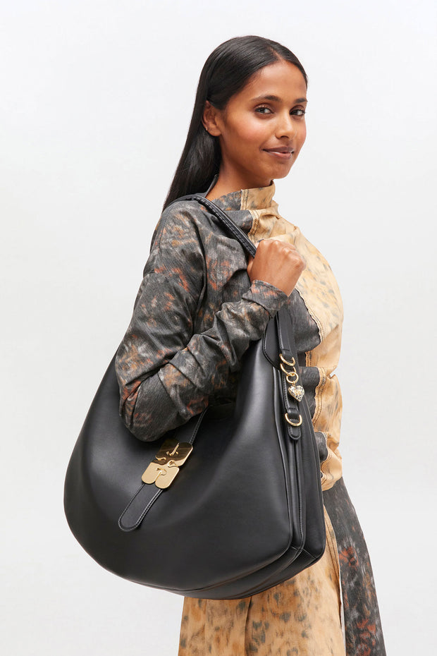 Sort Kat Large Gold Bag - Stilshoppen