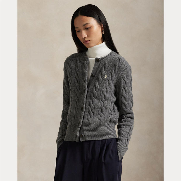 Cabel Knit Wool-Cashmere cardigan