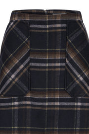 Navy Adam Check Skirt