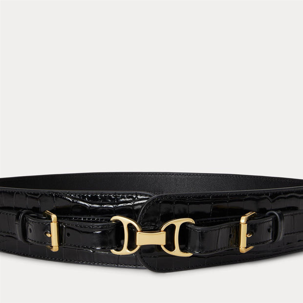 Black Wide Link Belte