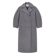 Grå Peacoat Wool Long Coat - Stilshoppen