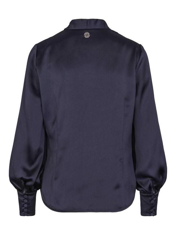 Sort Classic V-Neck Blouse - Stilshoppen