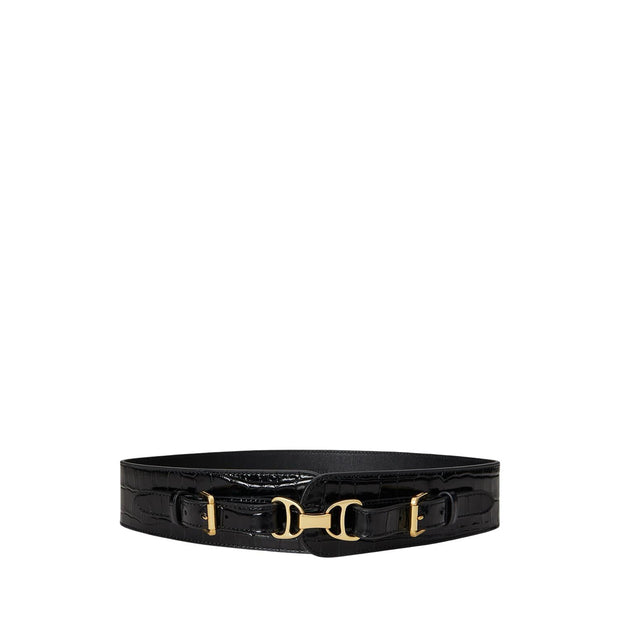 Black Wide Link Belte