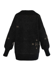 Fam V-neck sweater Jet black - Stilshoppen