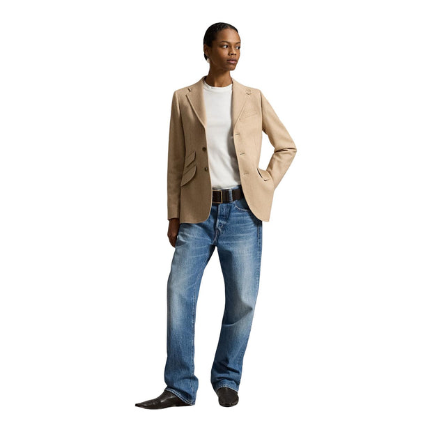 Taupe Wool Hacking Blazer