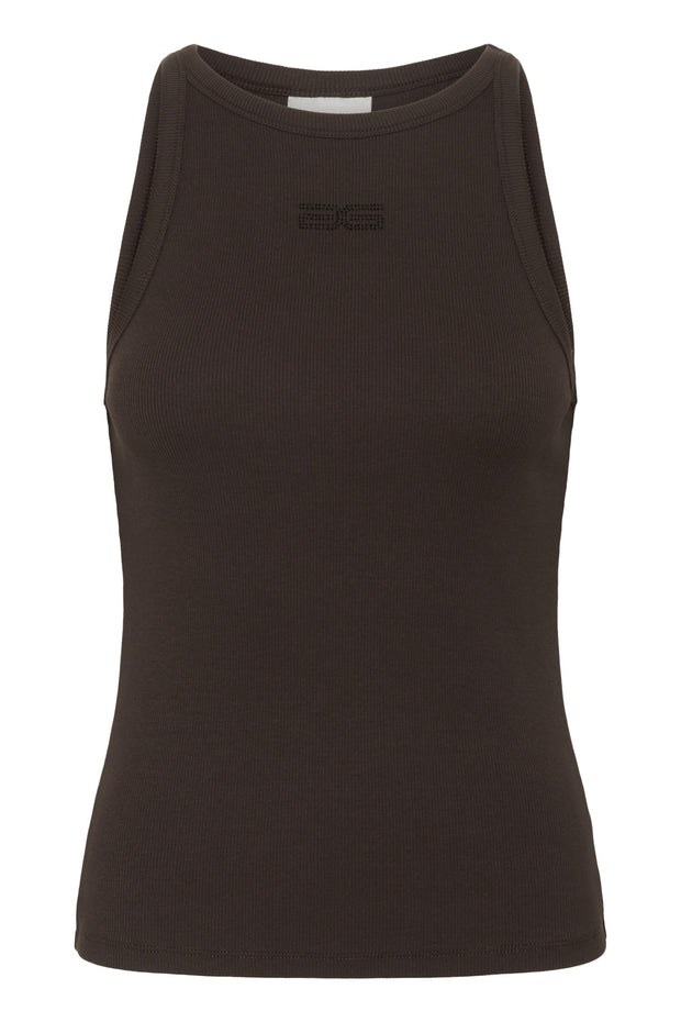 Brun GZdrew rhinestone logo tank - Stilshoppen