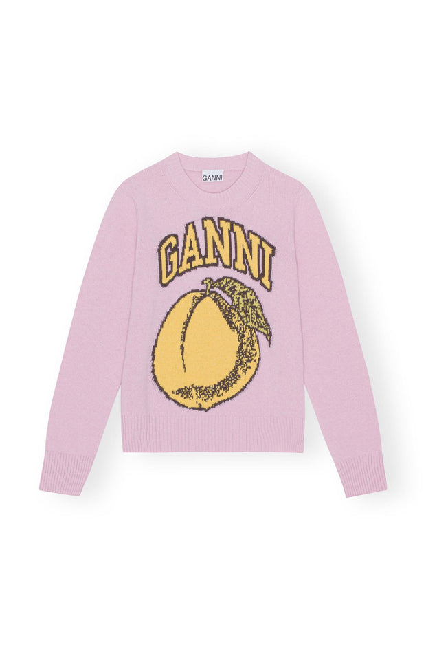 Rosa Graphic O-neck Pullover Peach - Stilshoppen
