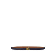 Navy Logo Reversible Embossed Skinny Belt - Stilshoppen