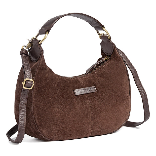 Brun Cross over suede bag