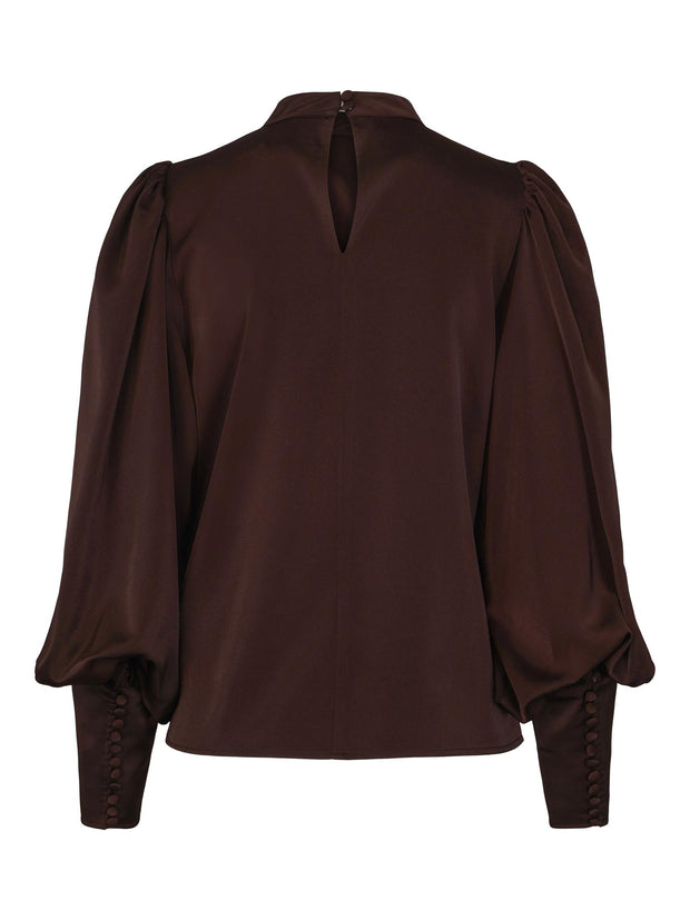 Mørk Brun Special Sleeve Blouse - Stilshoppen
