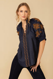 Mørkeblå Madisyn blouse