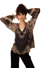 Sort Sabrina Blouse Beaded silk