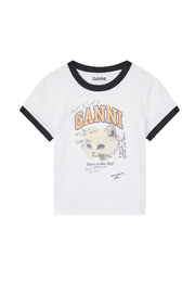 Hvit Basic Kitty Fitted T-shirt - Stilshoppen