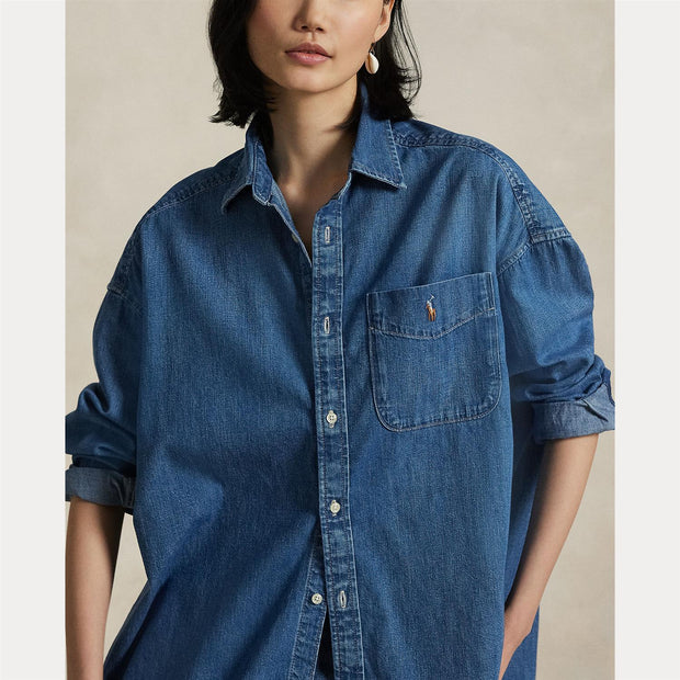 Denim Long Sleeve Button Shirt - Stilshoppen